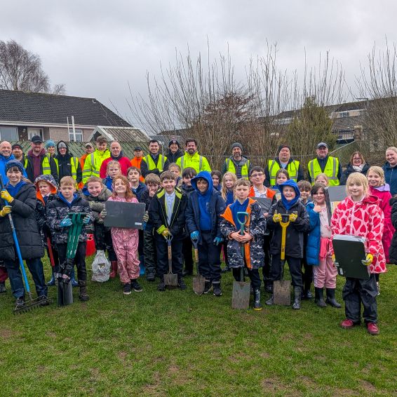 Wheatley Homes South staff and volunteers at Sanquhar Primary