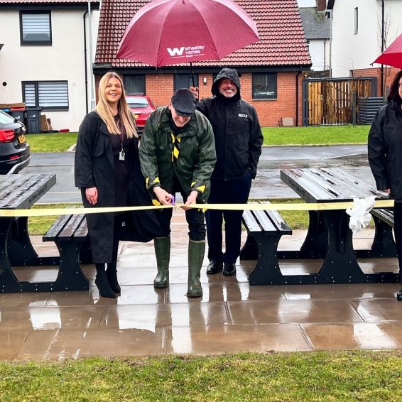 Staff cut ribbon on new benches