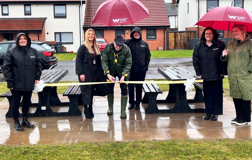 Staff cut ribbon on new benches