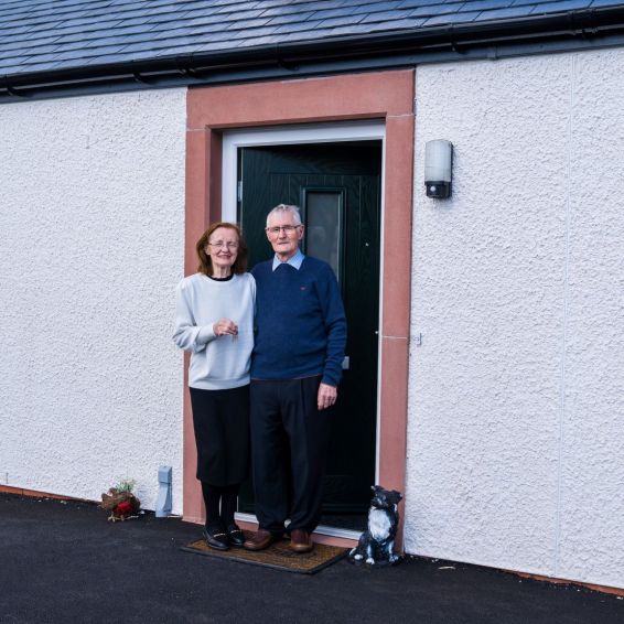 First Customers with keys on doorstep