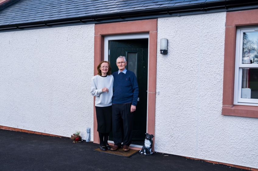 First Customers with keys on doorstep